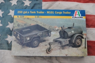 Italeri 229  250 gal.s Tank Trailer & M101 Cargo Trailer